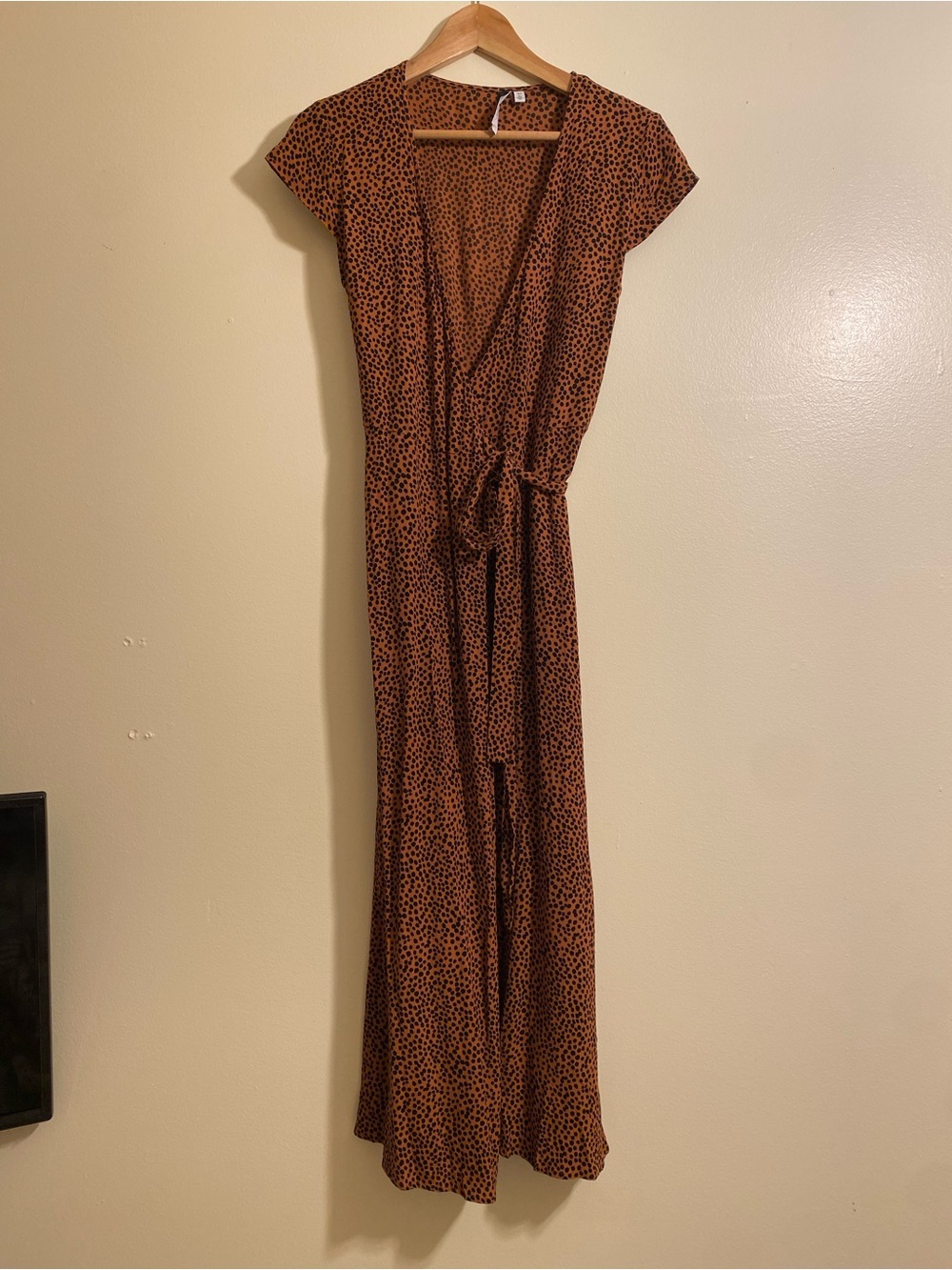 & Other Stories Rust Polka-Dot Wrap Maxi Dress - Women. Size 4
